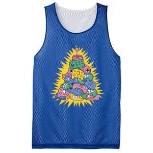 Retro Gamer Controller Christmas Tree Meaningful Gift Mesh Reversible Basketball Jersey Tank