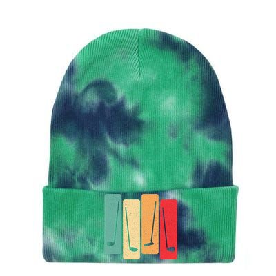 Retro Golf Club Vintage Golf Lover Tie Dye 12in Knit Beanie