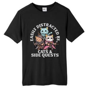 Rpg Gamer Cats Side Quest Distracted Nerdy Tabletop Fun Tall Fusion ChromaSoft Performance T-Shirt