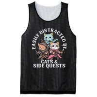 Rpg Gamer Cats Side Quest Distracted Nerdy Tabletop Fun Mesh Reversible Basketball Jersey Tank