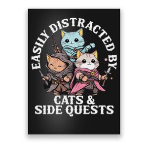 Rpg Gamer Cats Side Quest Distracted Nerdy Tabletop Fun Poster