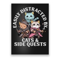 Rpg Gamer Cats Side Quest Distracted Nerdy Tabletop Fun Poster