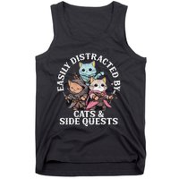 Rpg Gamer Cats Side Quest Distracted Nerdy Tabletop Fun Tank Top