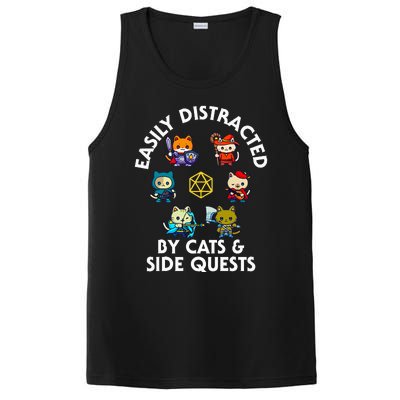 Rpg Gamer Cats Side Quests D20 Dice Nerdy Cat PosiCharge Competitor Tank