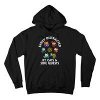 Rpg Gamer Cats Side Quests D20 Dice Nerdy Cat Tall Hoodie