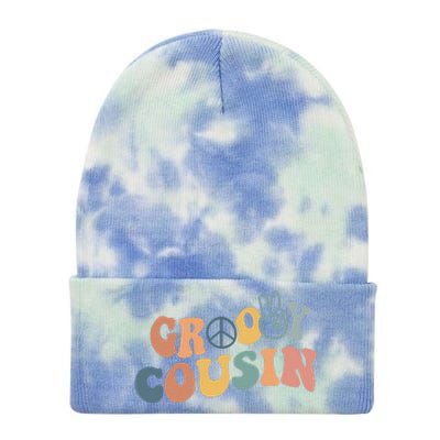 Retro Groovy Cousin Matching Family 1st Birthday Party Tie Dye 12in Knit Beanie