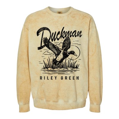 Riley Green Country Music Singer Duckman Colorblast Crewneck Sweatshirt