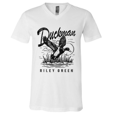 Riley Green Country Music Singer Duckman V-Neck T-Shirt