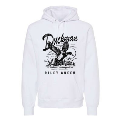 Riley Green Country Music Singer Duckman Premium Hoodie