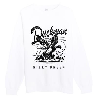 Riley Green Country Music Singer Duckman Premium Crewneck Sweatshirt