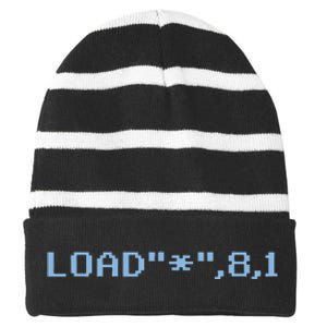 Retro Gamer C64 Gaming Striped Beanie with Solid Band