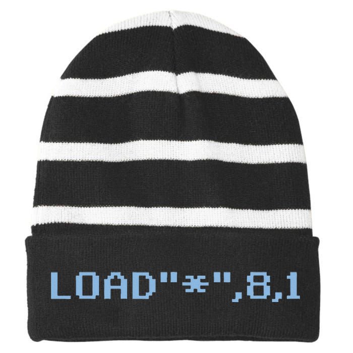 Retro Gamer C64 Gaming Striped Beanie with Solid Band