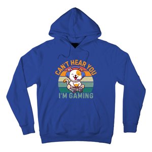 Retro Gamer CanT Hear You IM Gaming Funny Cat Headset Meaningful Gift Hoodie