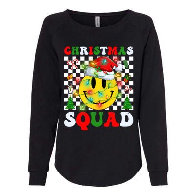 Retro Groovy Christmas Squad Santa Claus Smile Face Xmas Pjs Gift Womens California Wash Sweatshirt