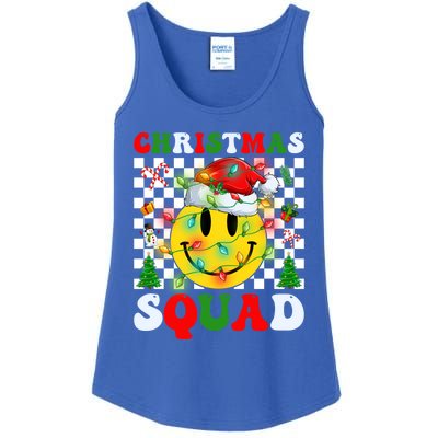 Retro Groovy Christmas Squad Santa Claus Smile Face Xmas Pjs Gift Ladies Essential Tank