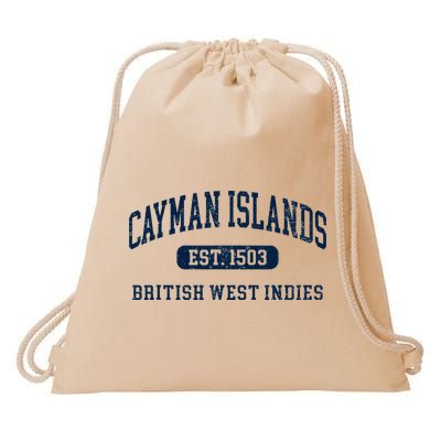 Retro Grand Cayman Islands 1503 Vintage Vacation Souvenir Drawstring Bag