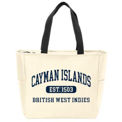 Retro Grand Cayman Islands 1503 Vintage Vacation Souvenir Zip Tote Bag