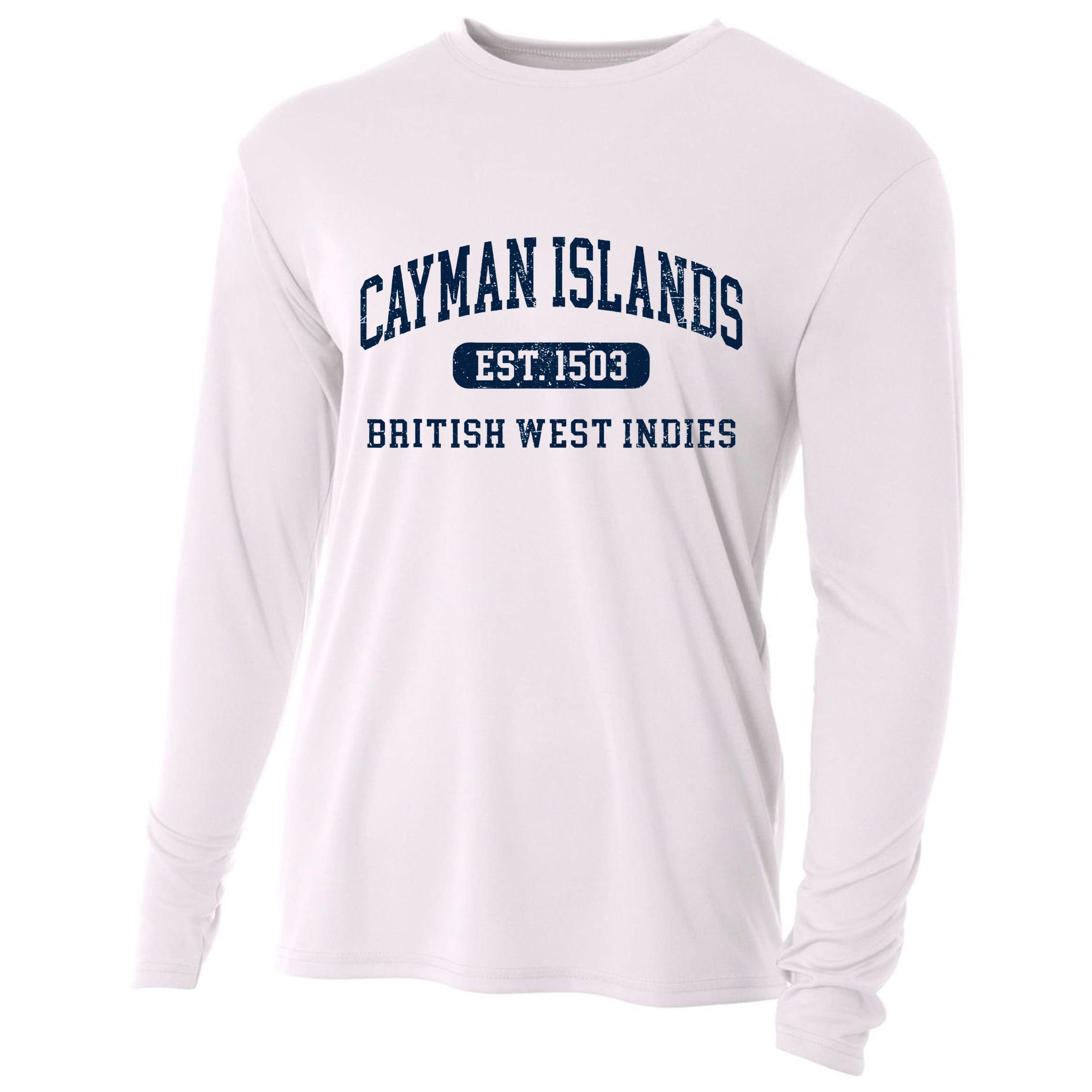 Retro Grand Cayman Islands 1503 Vintage Vacation Souvenir Cooling Performance Long Sleeve Crew