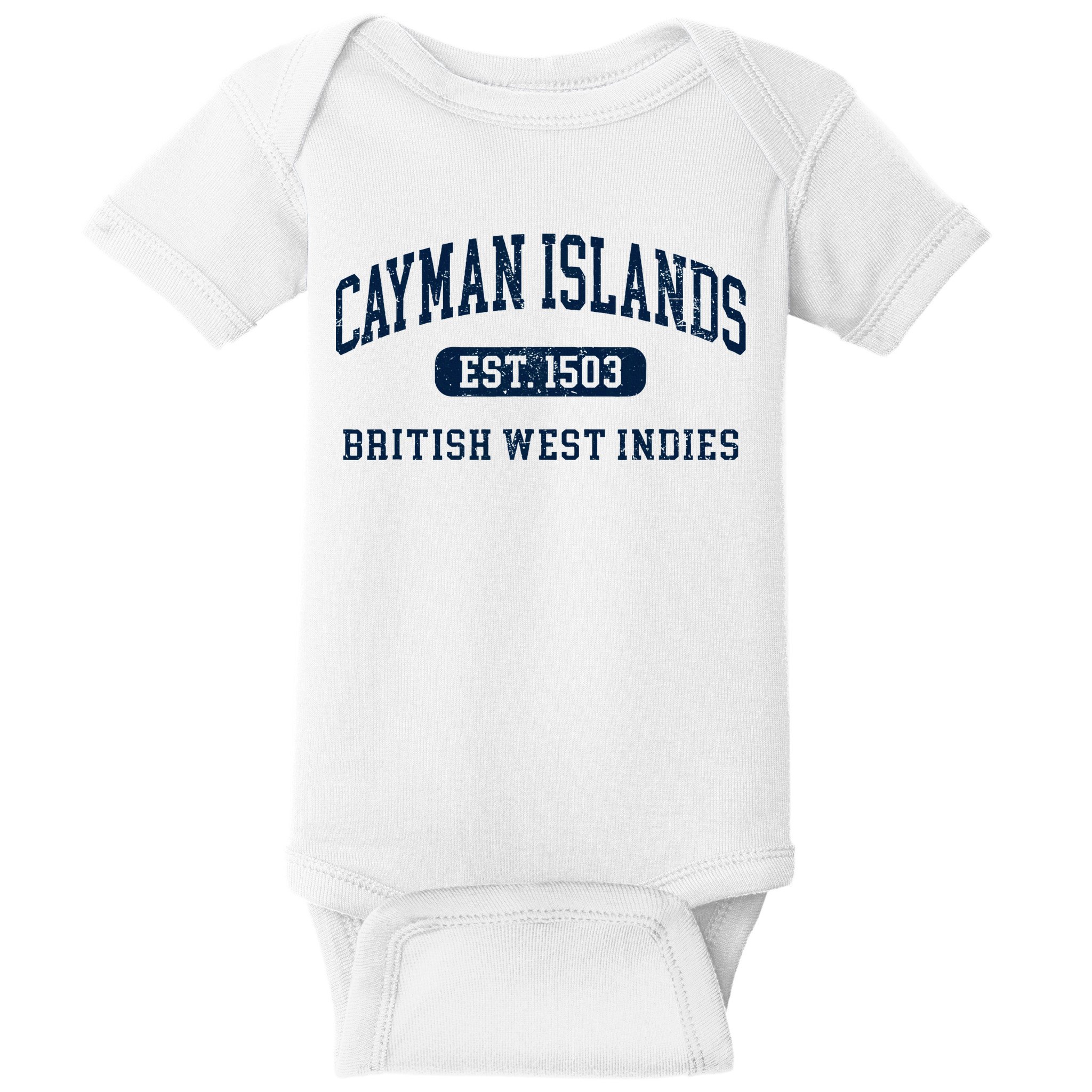 Retro Grand Cayman Islands 1503 Vintage Vacation Souvenir Baby Bodysuit