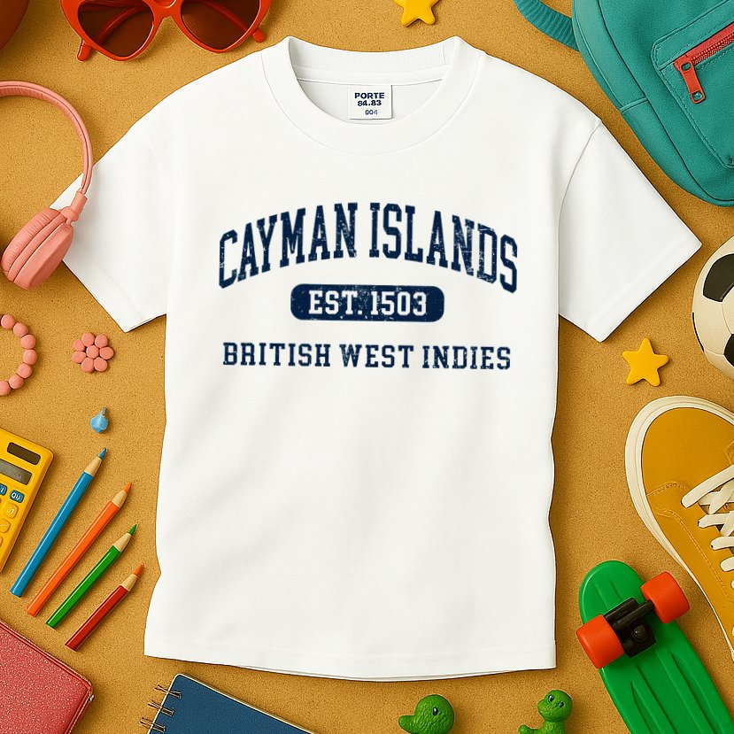 Retro Grand Cayman Islands 1503 Vintage Vacation Souvenir Kids T-Shirt