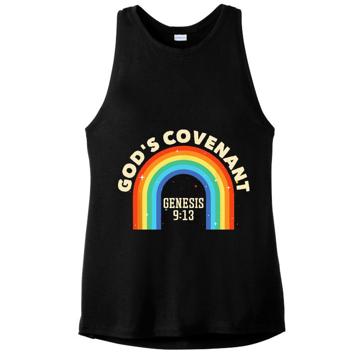 Rainbow God's Covenant Genesis 913 Bible Christian Lover Ladies PosiCharge Tri-Blend Wicking Tank