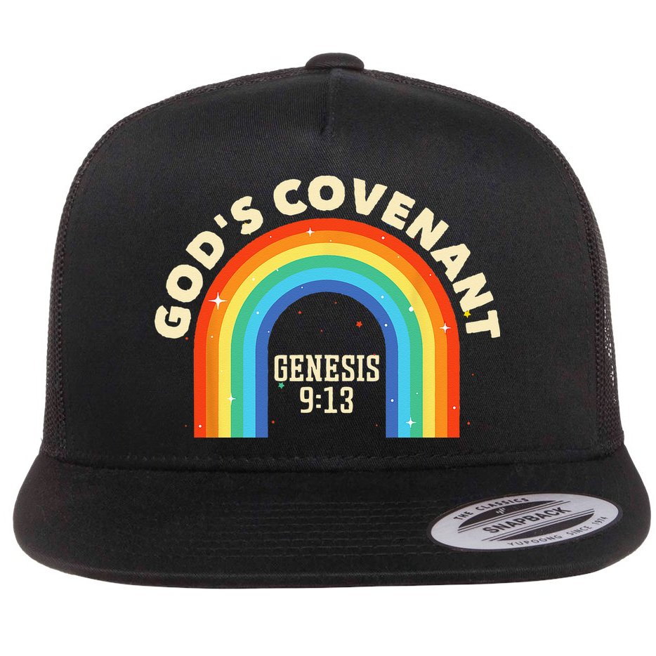 Rainbow God's Covenant Genesis 913 Bible Christian Lover Flat Bill Trucker Hat