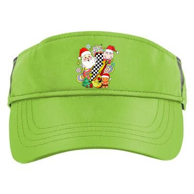 Retro Groovy Christmas Vibes Trendy Smile Face Santa Claus Gift Adult Drive Performance Visor