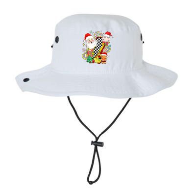 Retro Groovy Christmas Vibes Trendy Smile Face Santa Claus Gift Legacy Cool Fit Booney Bucket Hat