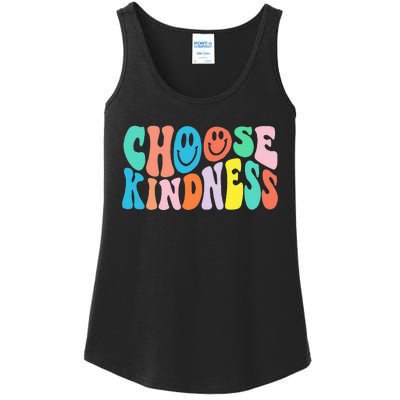 Retro Groovy Choose Kindness Be Kind Inspirational Teacher Ladies Essential Tank