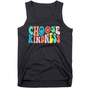 Retro Groovy Choose Kindness Be Kind Inspirational Teacher Tank Top