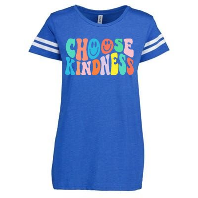 Retro Groovy Choose Kindness Be Kind Inspirational Teacher Enza Ladies Jersey Football T-Shirt