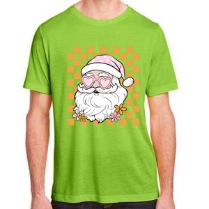 Retro Groovy Christmas Vibes Trendy Smile Face Santa Claus Gift Adult ChromaSoft Performance T-Shirt