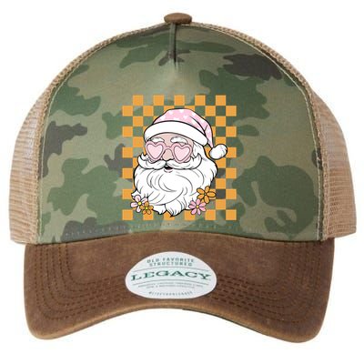 Retro Groovy Christmas Vibes Trendy Smile Face Santa Claus Gift Legacy Tie Dye Trucker Hat