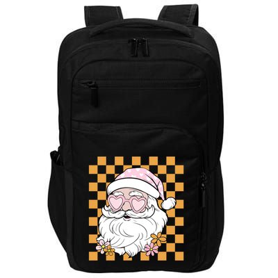 Retro Groovy Christmas Vibes Trendy Smile Face Santa Claus Gift Impact Tech Backpack