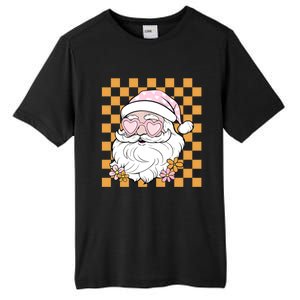 Retro Groovy Christmas Vibes Trendy Smile Face Santa Claus Gift Tall Fusion ChromaSoft Performance T-Shirt