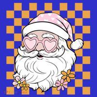 Retro Groovy Christmas Vibes Trendy Smile Face Santa Claus Gift T-Shirt
