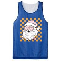 Retro Groovy Christmas Vibes Trendy Smile Face Santa Claus Gift Mesh Reversible Basketball Jersey Tank