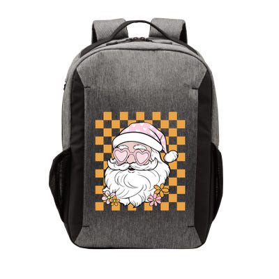 Retro Groovy Christmas Vibes Trendy Smile Face Santa Claus Gift Vector Backpack