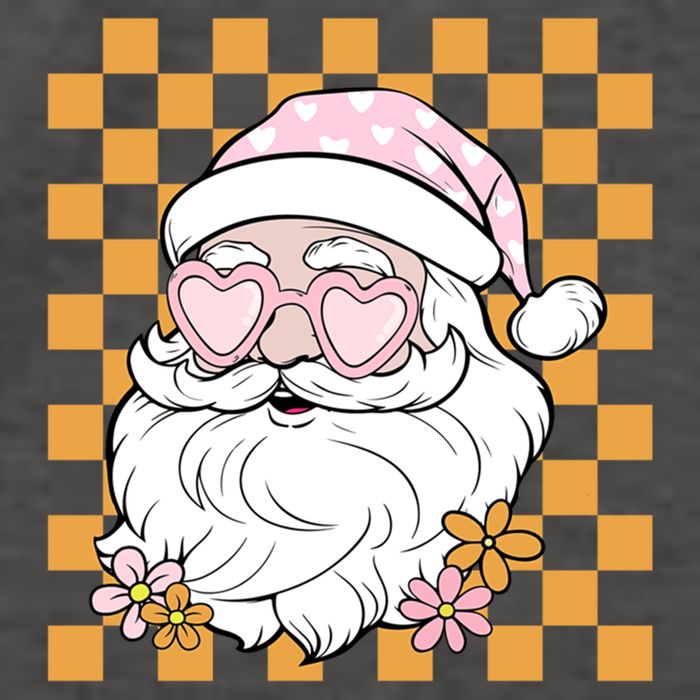Retro Groovy Christmas Vibes Trendy Smile Face Santa Claus Gift Vector Backpack
