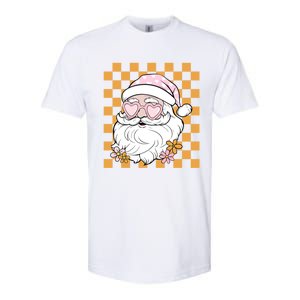 Retro Groovy Christmas Vibes Trendy Smile Face Santa Claus Gift Softstyle CVC T-Shirt