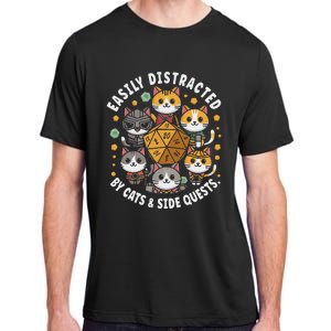 Rpg Gamer Cats Easily Distracted Side Quests Adult ChromaSoft Performance T-Shirt