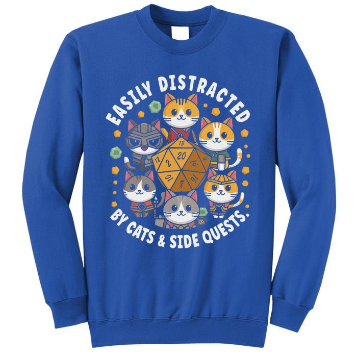 Rpg Gamer Cats Easily Distracted Side Quests Sweatshirt