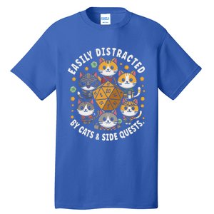 Rpg Gamer Cats Easily Distracted Side Quests Tall T-Shirt