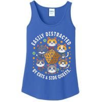 Rpg Gamer Cats Easily Distracted Side Quests Ladies Essential Tank