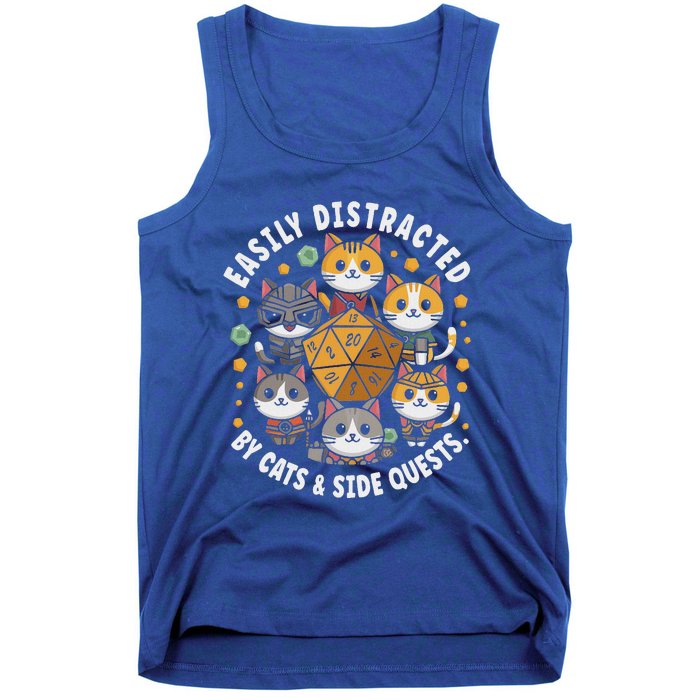 Rpg Gamer Cats Easily Distracted Side Quests Tank Top