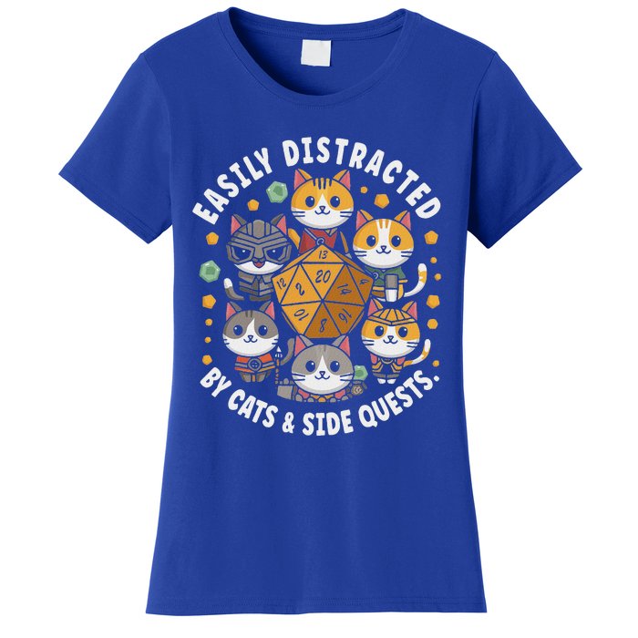 Rpg Gamer Cats Easily Distracted Side Quests Women's T-Shirt