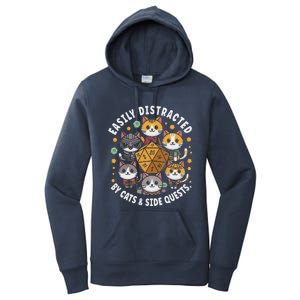 Rpg Gamer Cats Easily Distracted Side Quests Women's Pullover Hoodie