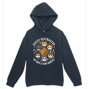 Rpg Gamer Cats Easily Distracted Side Quests Urban Pullover Hoodie