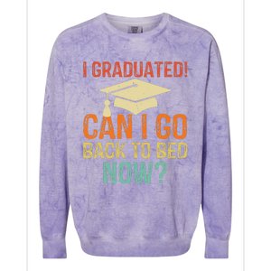 Retro Graduation Can I Go Back To Bed Now College Gift Colorblast Crewneck Sweatshirt