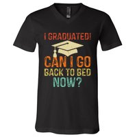 Retro Graduation Can I Go Back To Bed Now College Gift V-Neck T-Shirt